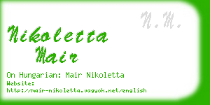 nikoletta mair business card